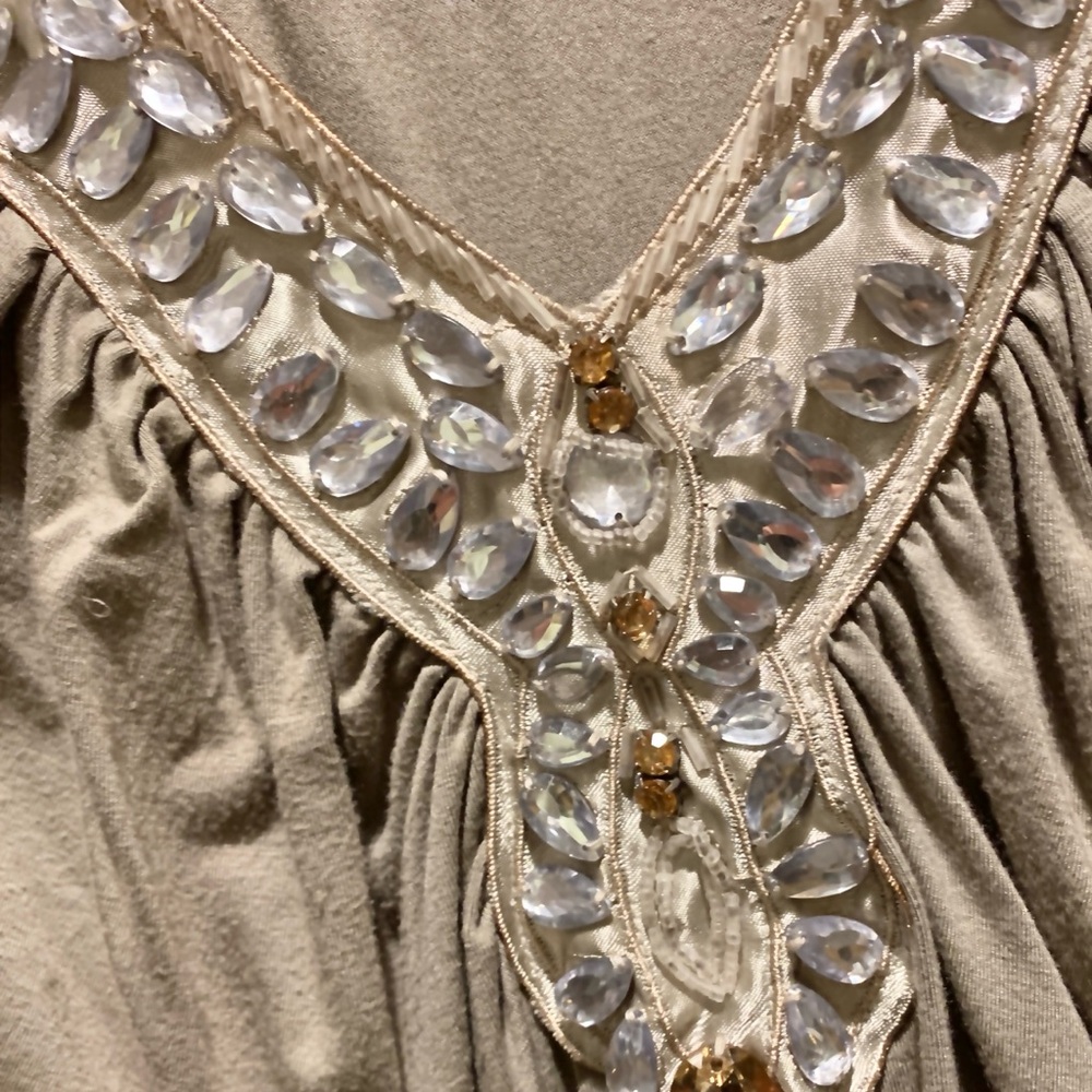 Medium Gray Embellished Women's Top
